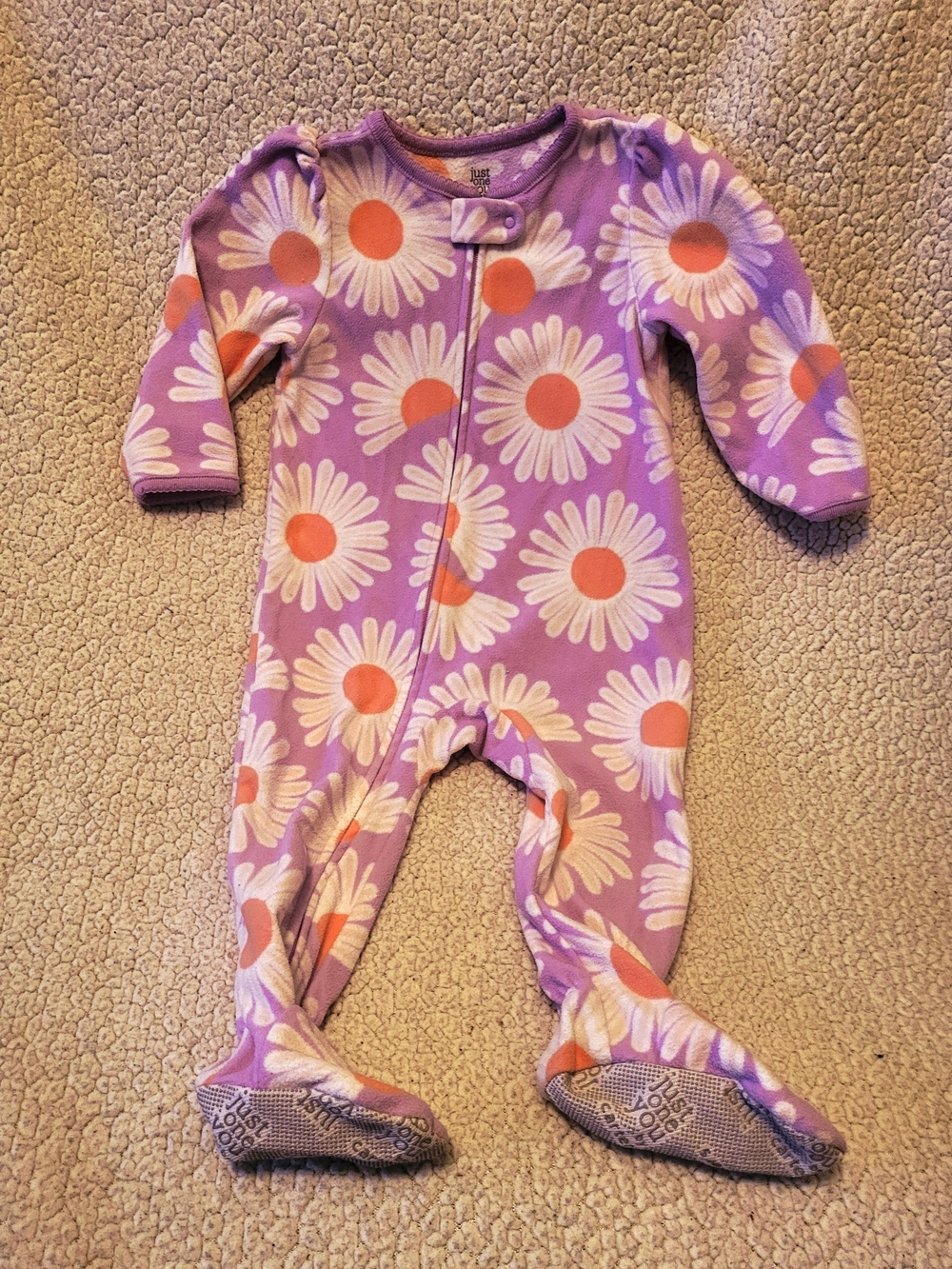 Just One You by Carter’s Purple Daisy Fleece Footed Sleeper Pajamas 12M